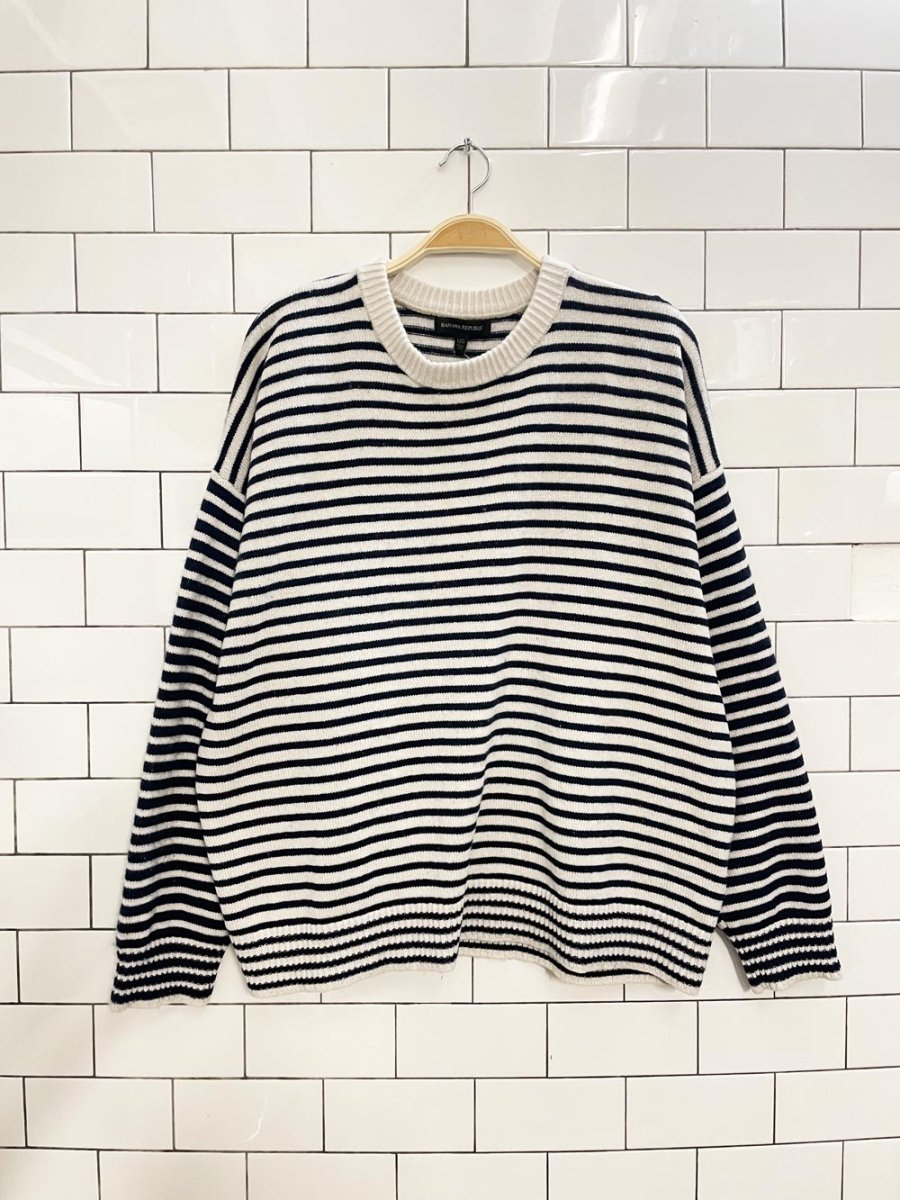 br merino wool - cashmere striped sweater - good market thrift store