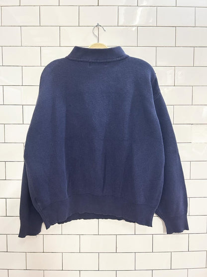 vintage 90s eddie bauer 1/4 button cottage knit sweater - good market thrift store