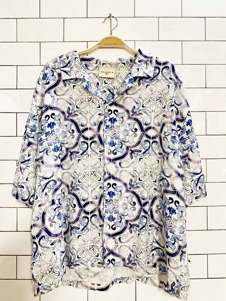 young la linen-blend resort shirt