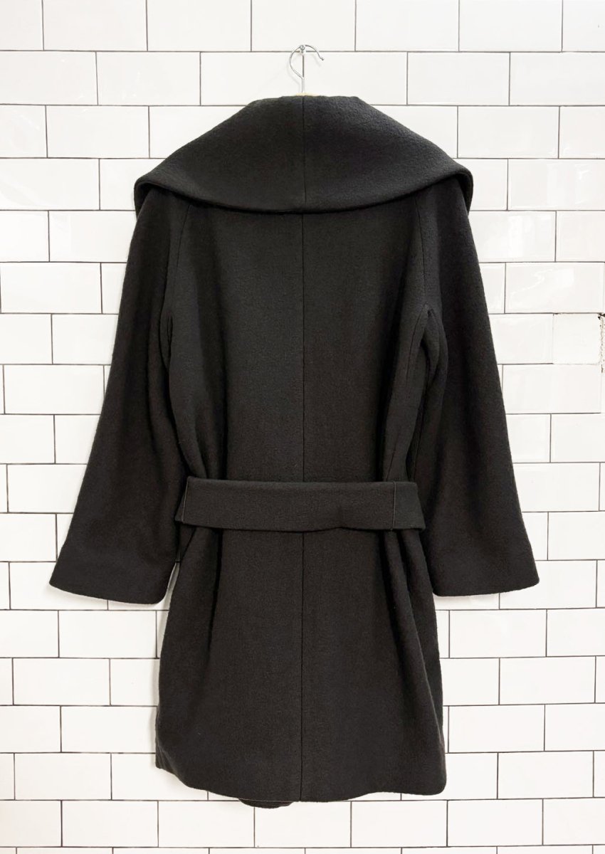 club monaco 100% wool belted wrap coat | italian wool - good market thrift store