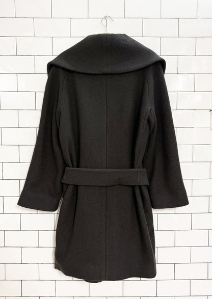 club monaco 100% wool belted wrap coat | italian wool - good market thrift store