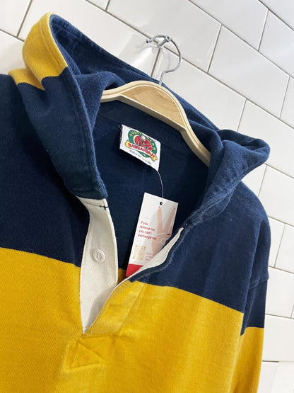 barbarian striped hooded rugby polo - good market thrift store