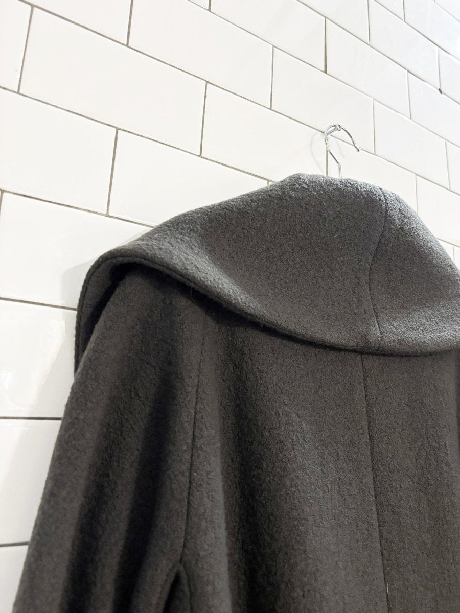 club monaco 100% wool belted wrap coat | italian wool - good market thrift store