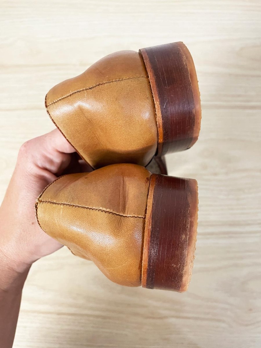 vintage handmade by EG snakeskin leather loafers - good market thrift store