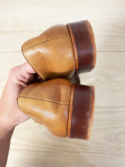 vintage handmade by EG snakeskin leather loafers - good market thrift store