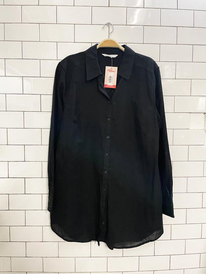 cleo linen - blend long sleeve shirt dress - good market thrift store