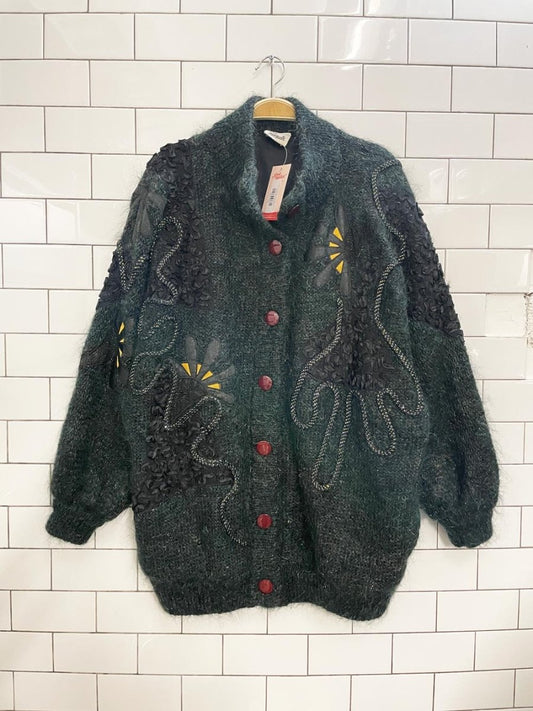 vintage signe incognito mohair blend sweater coat - good market thrift store