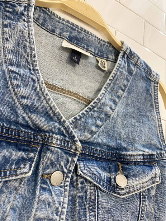 universal thread full button denim vest top