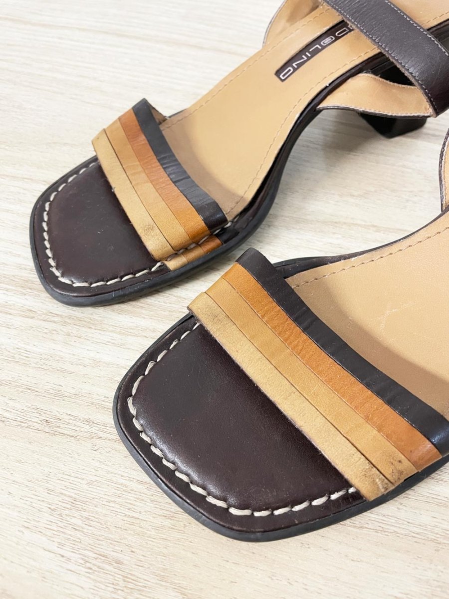 vintage 00s bandolino exit leather buttercup heeled sandals | made in Brazil - good market thrift store