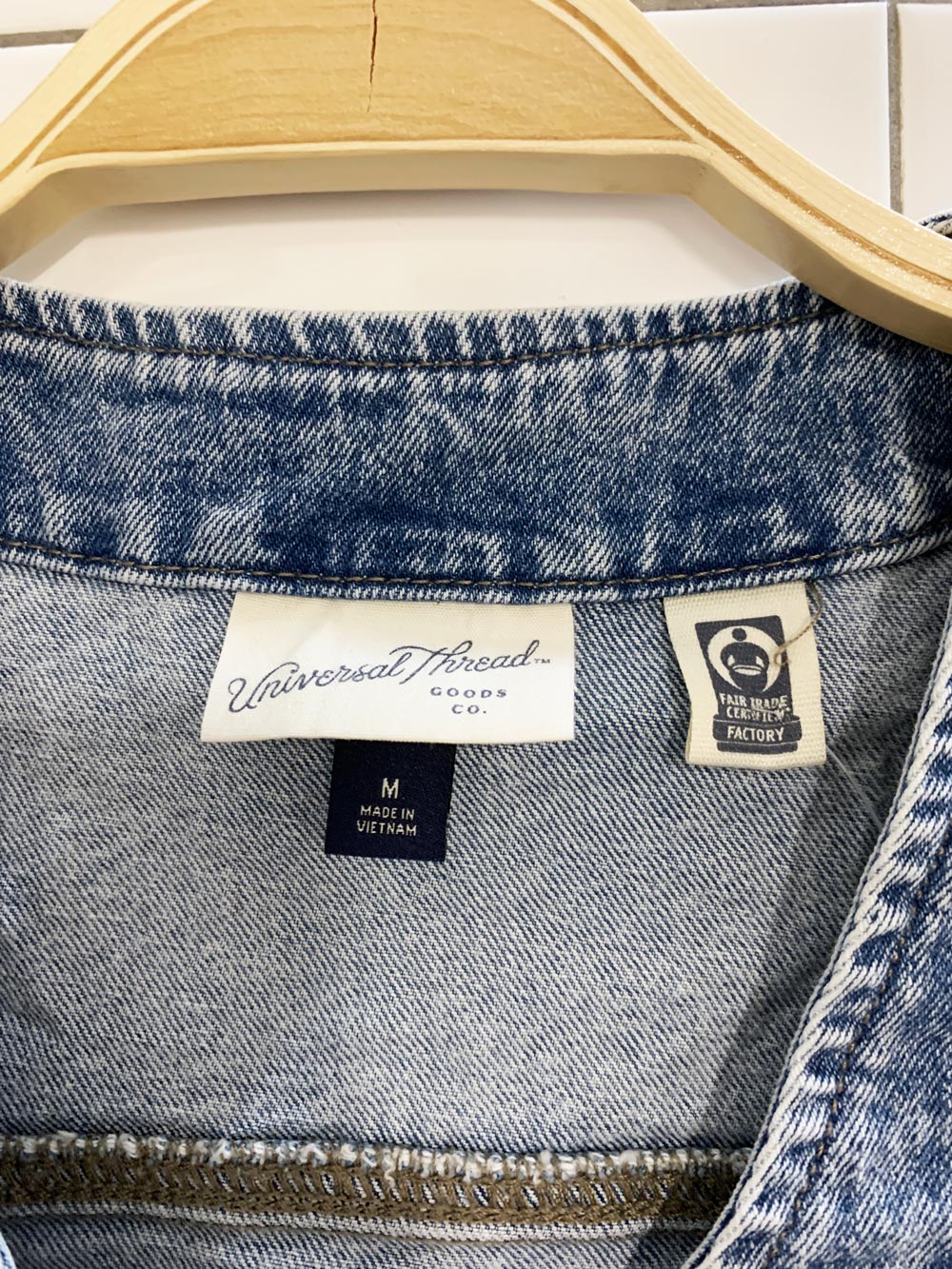 universal thread full button denim vest top