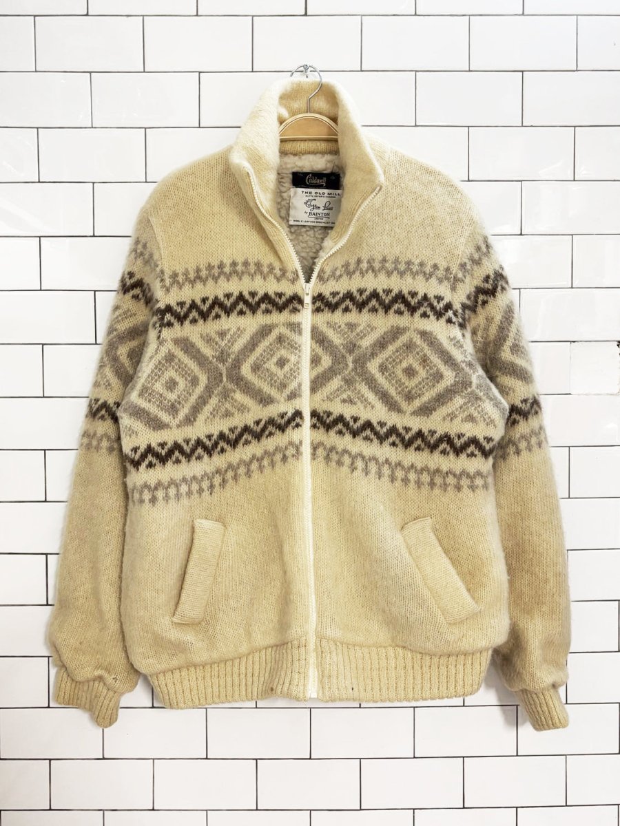 vintage 80s caldwell 100% wool sherpa - lined jacket | bainton | woolrich - good market thrift store