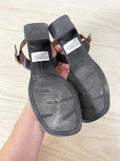 vintage 00s bandolino exit leather buttercup heeled sandals | made in Brazil - good market thrift store