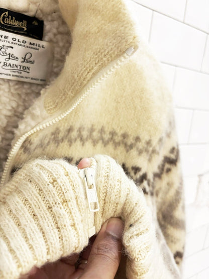 vintage 80s caldwell 100% wool sherpa - lined jacket | bainton | woolrich - good market thrift store