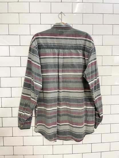 vintage 90s fibres striped shirt - good market thrift store