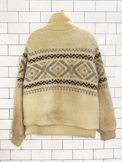 vintage 80s caldwell 100% wool sherpa - lined jacket | bainton | woolrich - good market thrift store