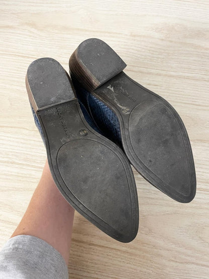 lucky brand erreka snakeskin leather western heel shoe - good market thrift store