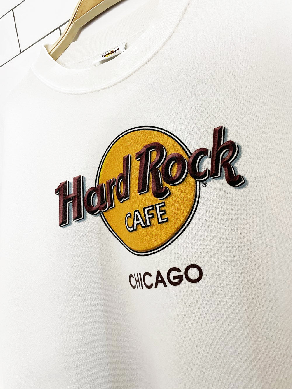 vintage 90s hard rock cafe chicago cropped sweatshirt | rework