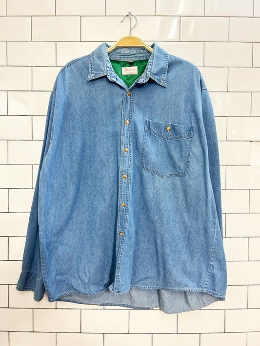 vintage margeaux casual denim shirt - good market thrift store