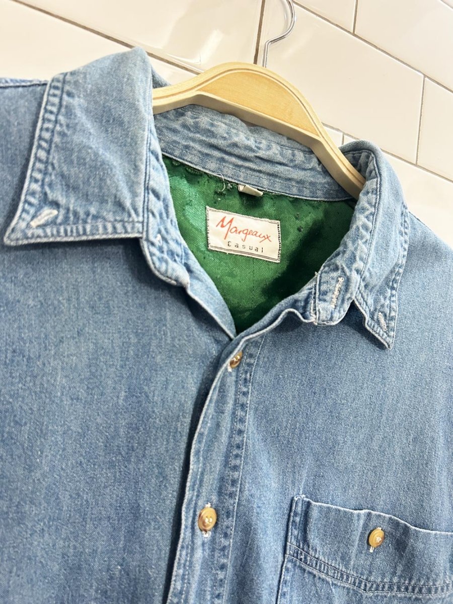 vintage margeaux casual denim shirt - good market thrift store