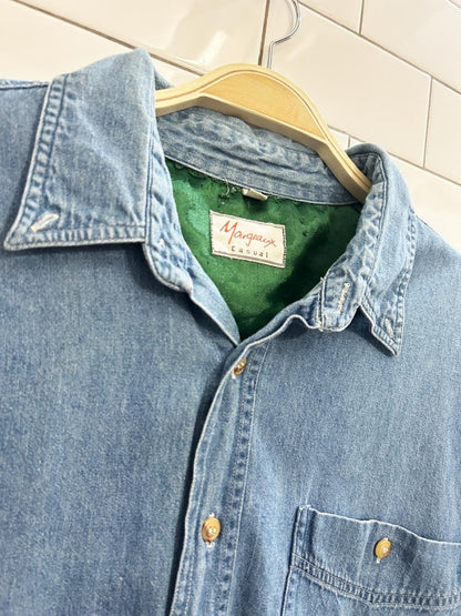 vintage margeaux casual denim shirt - good market thrift store