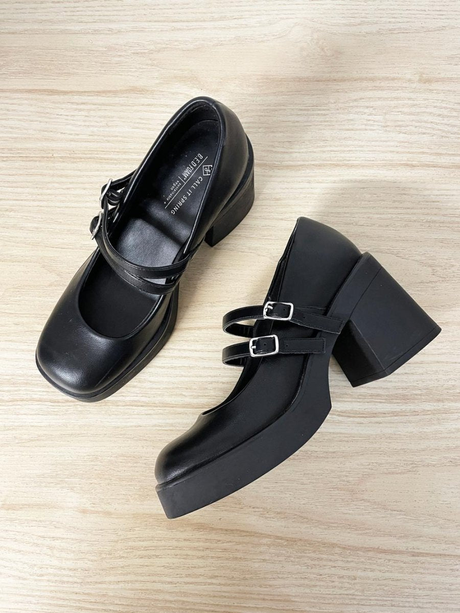 spring 2025 monroe block heel mary jane loafers - good market thrift store