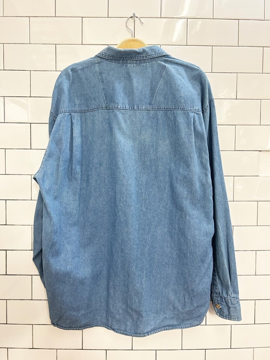 vintage margeaux casual denim shirt - good market thrift store