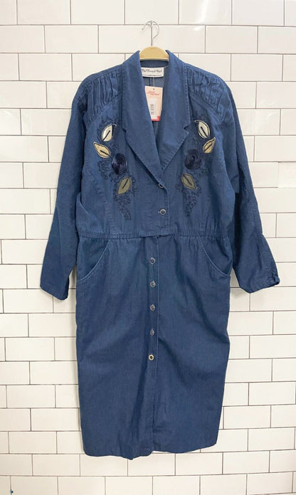 vintage the french fact embellished denin dress - good market thrift store
