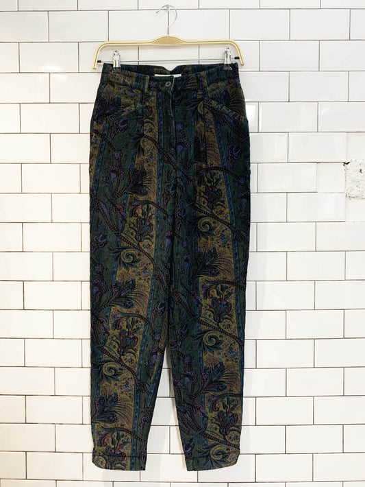 vintage the limited paisley chunky cord high waist pants