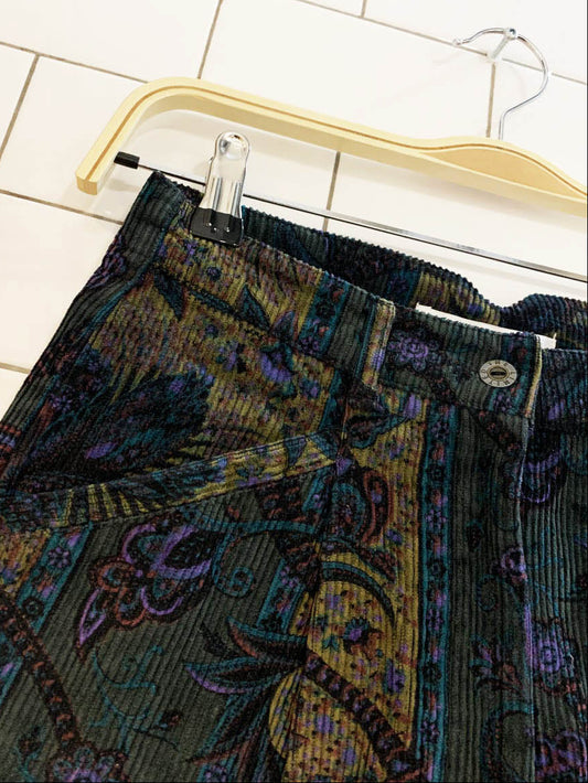 vintage the limited paisley chunky cord high waist pants
