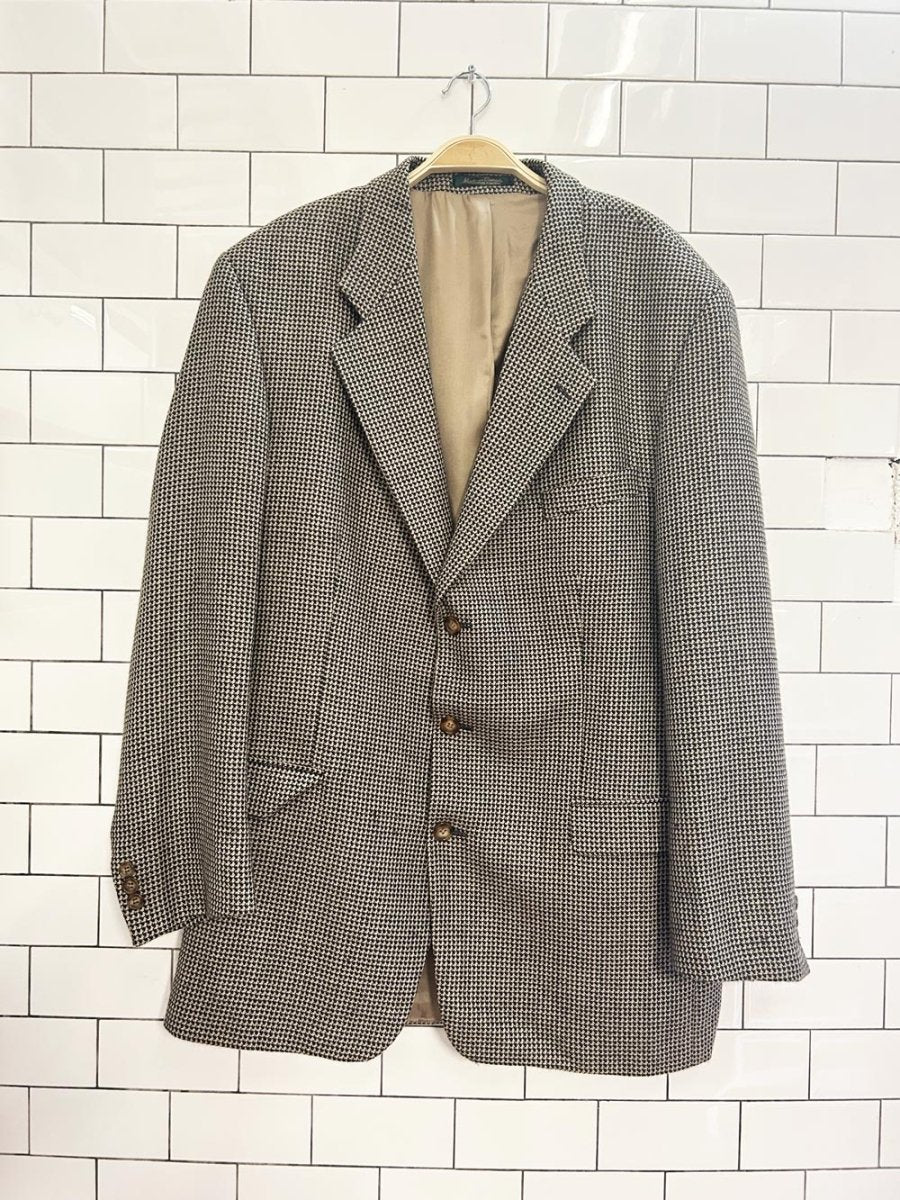 vintage 80s stars houndstooth wool blazer - good market thrift store