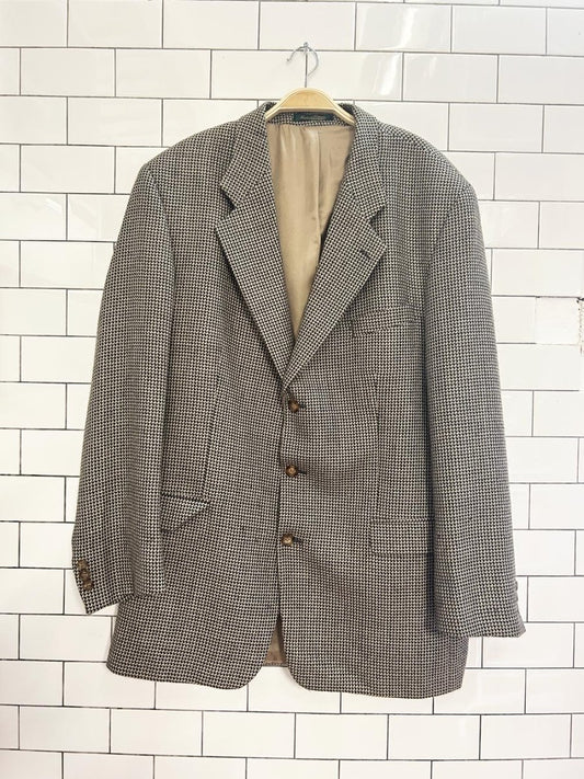 vintage 80s stars houndstooth wool blazer - good market thrift store