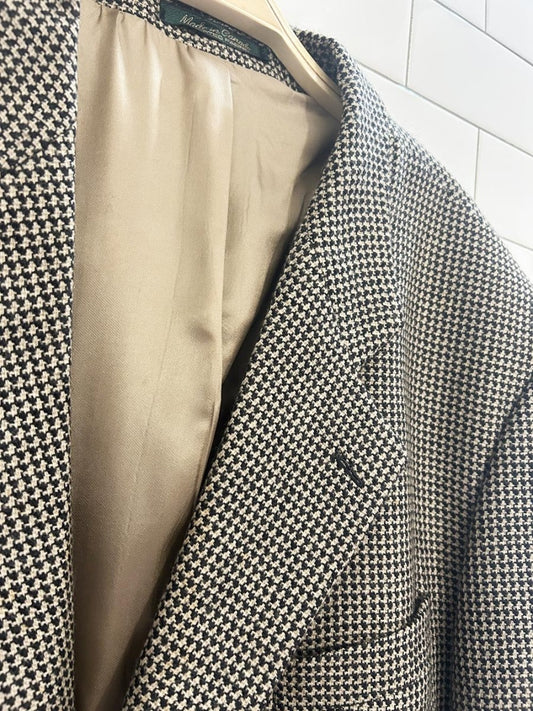 vintage 80s stars houndstooth wool blazer - good market thrift store
