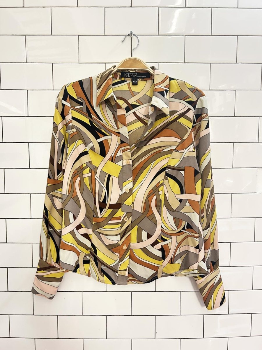 vintage 90s kasper retro graphic shirt - good market thrift store