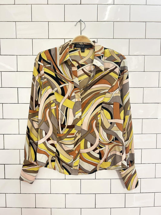 vintage 90s kasper retro graphic shirt - good market thrift store