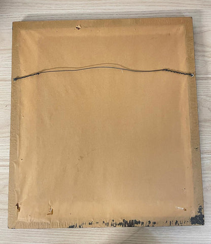 vintage 70s handmade cross stitch flower art - good market thrift store