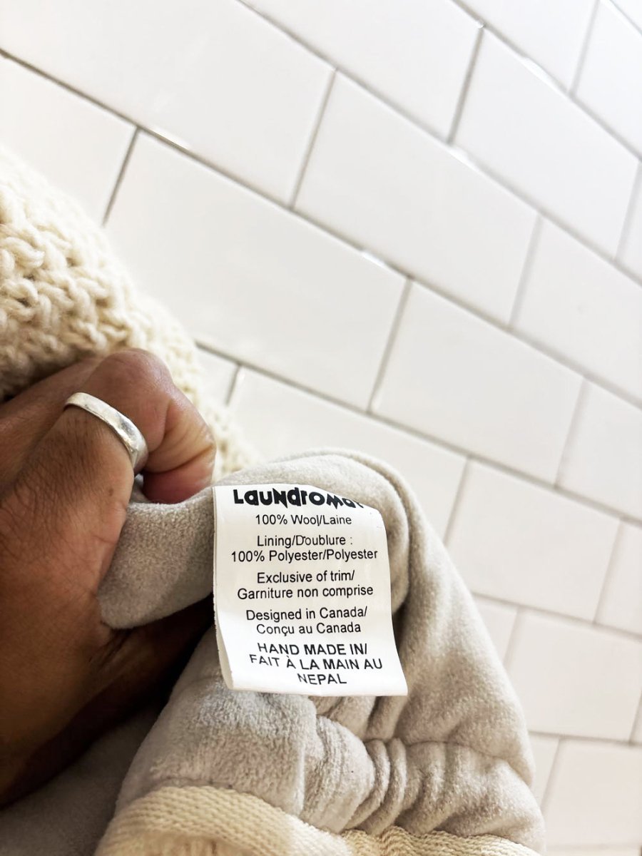 vintage 90s laundromat 100% wool knit hooded sweater jacket - good market thrift store