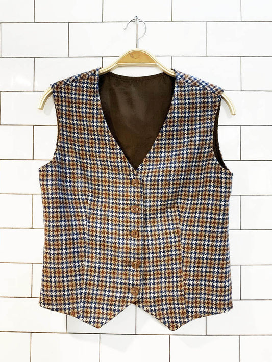 vintage wool houndstooth vest top