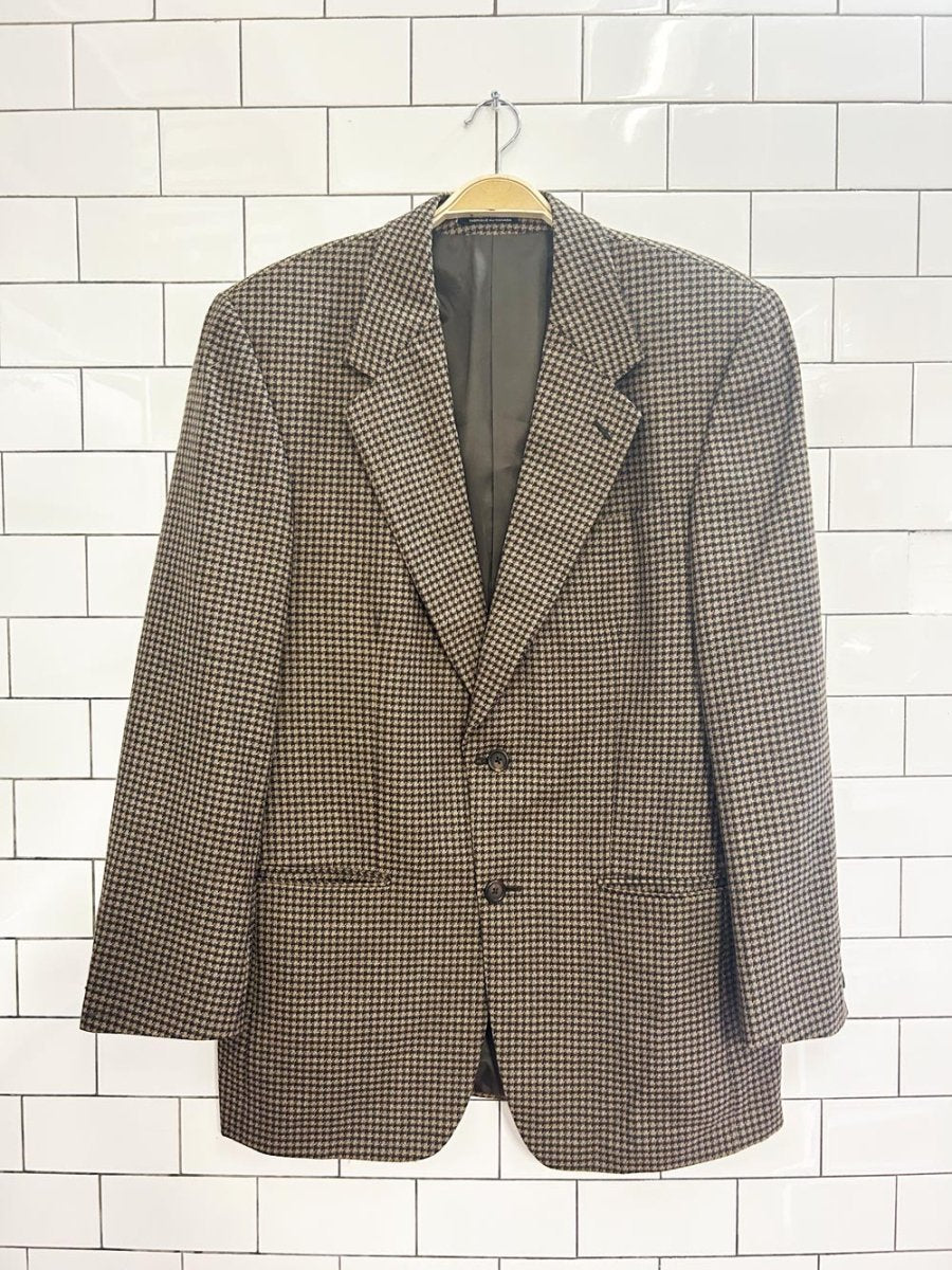 vintage 80s shortens houndstooth wool blazer - good market thrift store