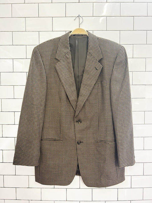 vintage 80s shortens houndstooth wool blazer - good market thrift store