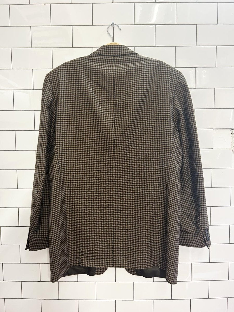 vintage 80s shortens houndstooth wool blazer - good market thrift store