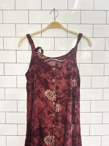 vintage 90s sun full button midi dress - good market thrift store