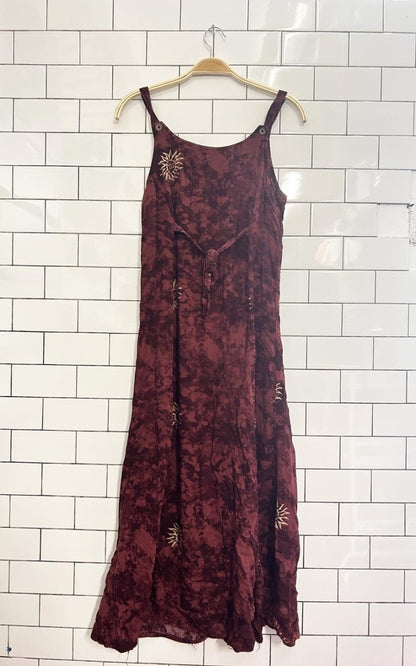 vintage 90s sun full button midi dress - good market thrift store