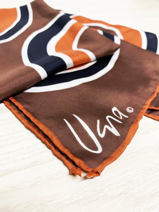 vintage vera 100% silk retro long scarf | hand-rolled edge
