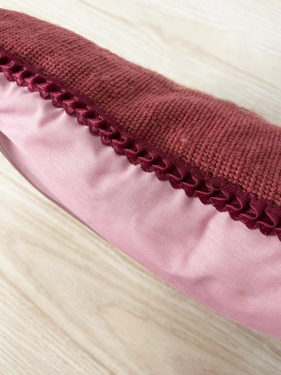 vintage needlepoint retro floral pillow - good market thrift store