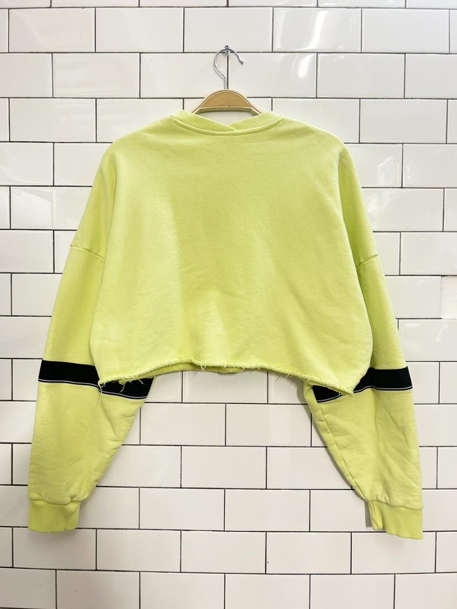 reebok oversized cropped boxy logo crew - good market thrift store