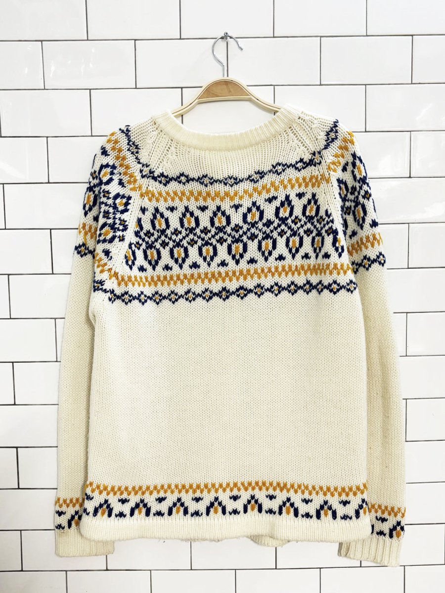vintage 70s fair isle loose knit cardigan | miwon - good market thrift store