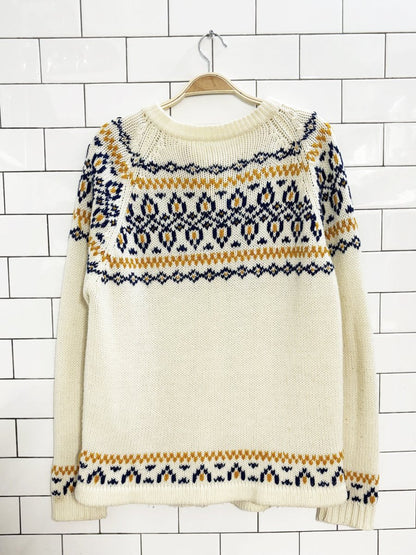 vintage 70s fair isle loose knit cardigan | miwon - good market thrift store