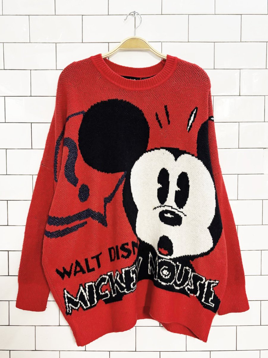 desigual + mickey mouse oversized knit sweater | disney | wool - blend - good market thrift store