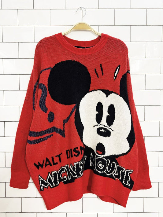 desigual + mickey mouse oversized knit sweater | disney | wool - blend - good market thrift store