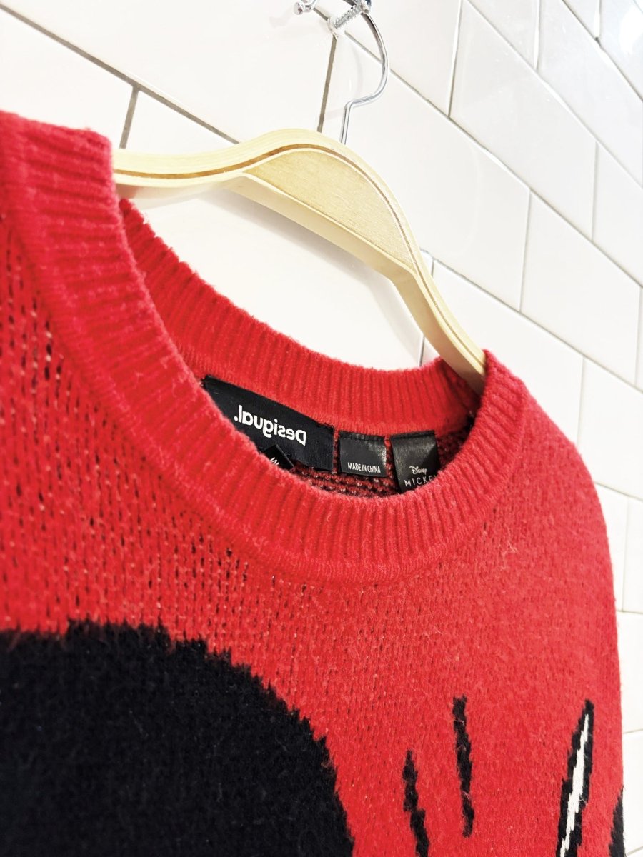 desigual + mickey mouse oversized knit sweater | disney | wool - blend - good market thrift store